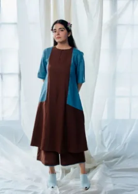 Chocolate and Blueberry Kurta Set