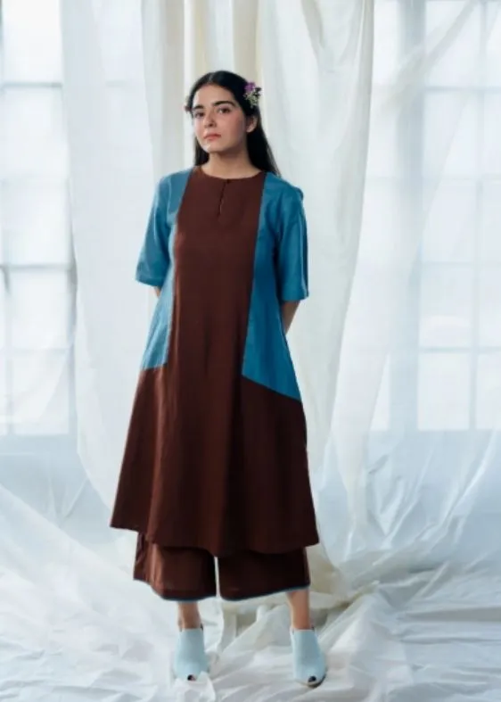 Chocolate and Blueberry Kurta Set