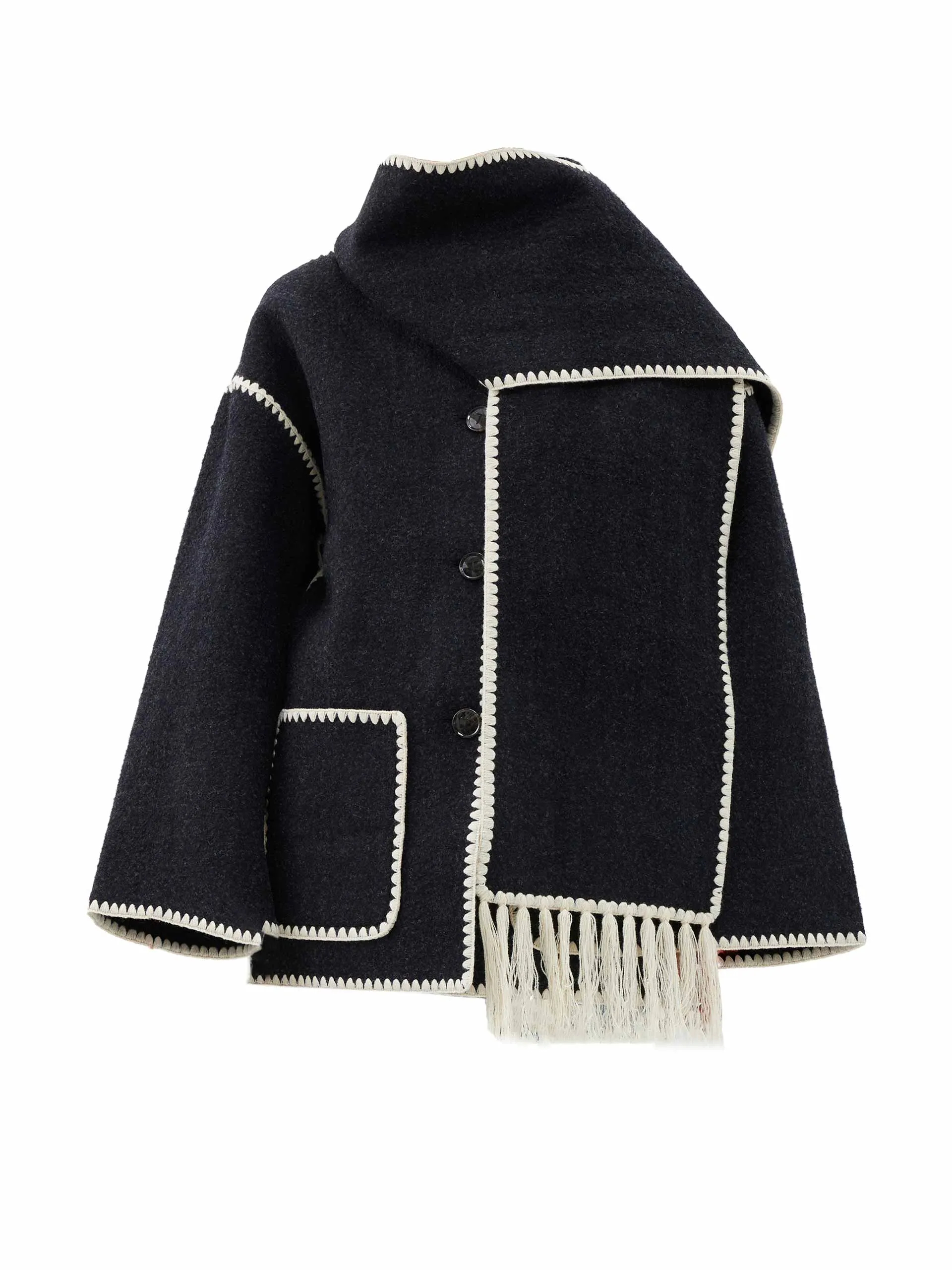 Dark grey scarf jacket