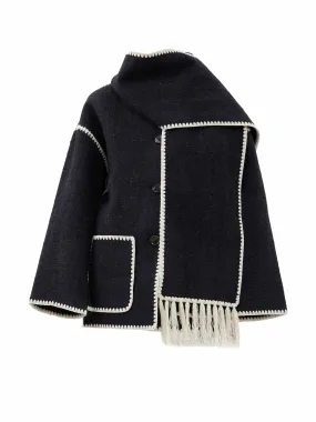 Dark grey scarf jacket