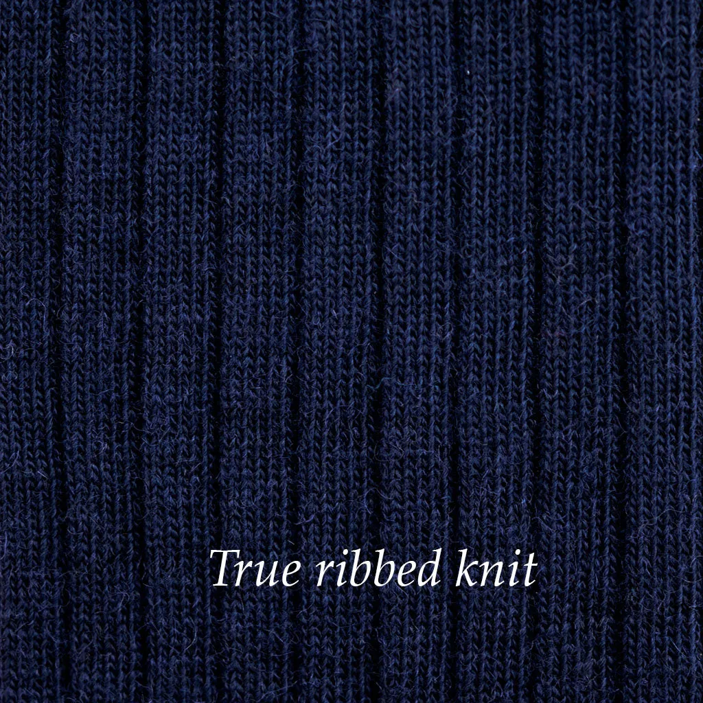 Navy Merino Wool Over the Calf Dress Socks