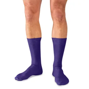 Purple Cotton Mid Calf Dress Socks