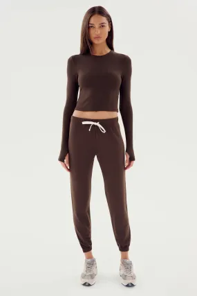 Sonja Fleece Sweatpant- Dark Chocolate