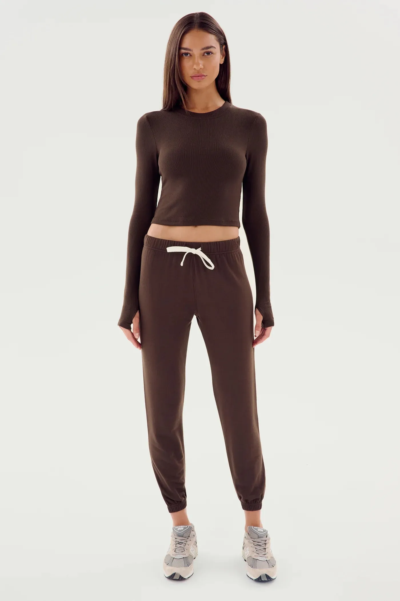 Sonja Fleece Sweatpant- Dark Chocolate