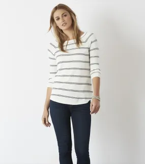 Striped Linen Sweater ROSE DUST/BRIGHT WHITE;MARSHMALLOW/PEACOAT