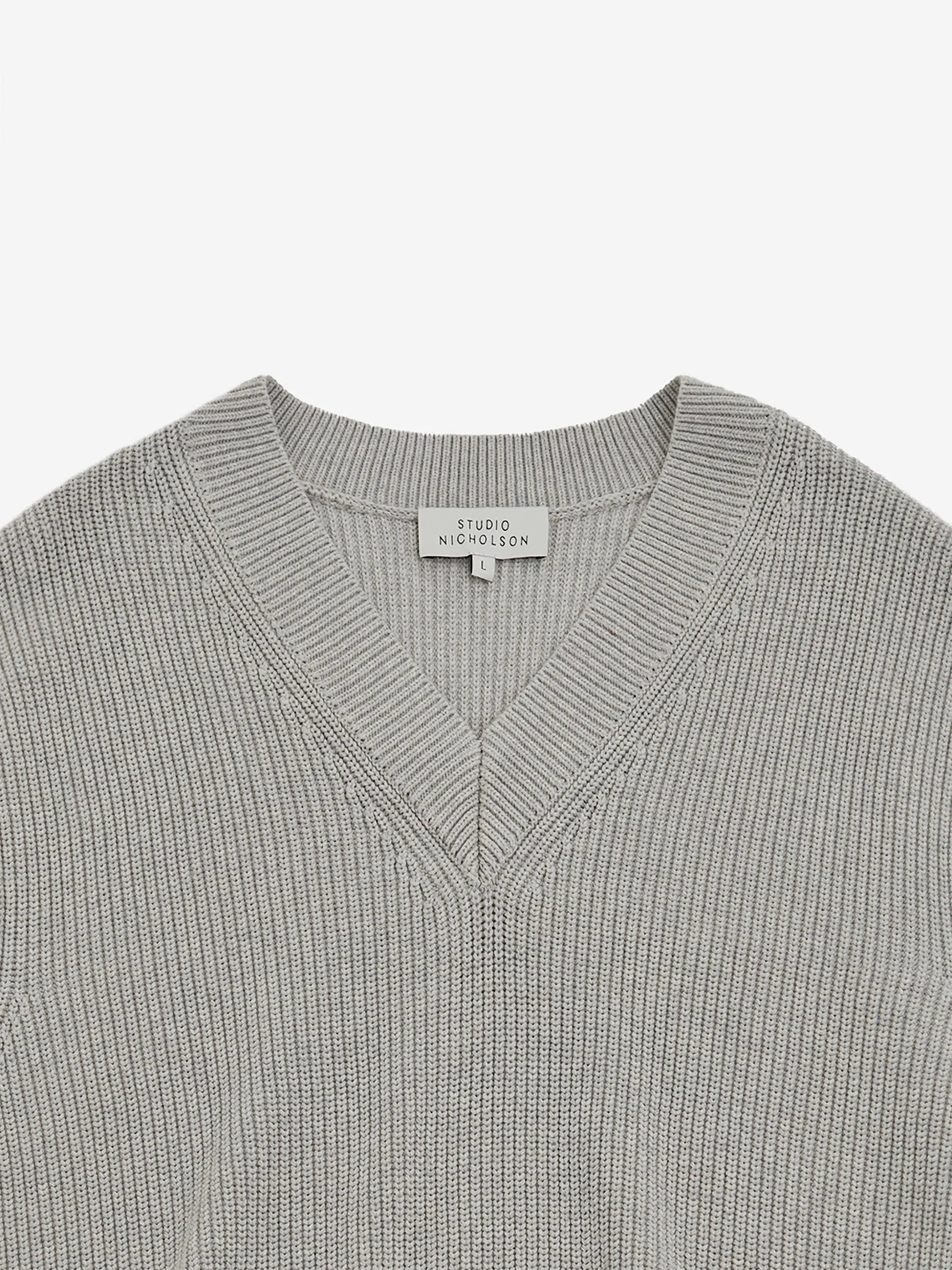 Studio Nicholson Coe 5G Knitted Vest - Grey Marl