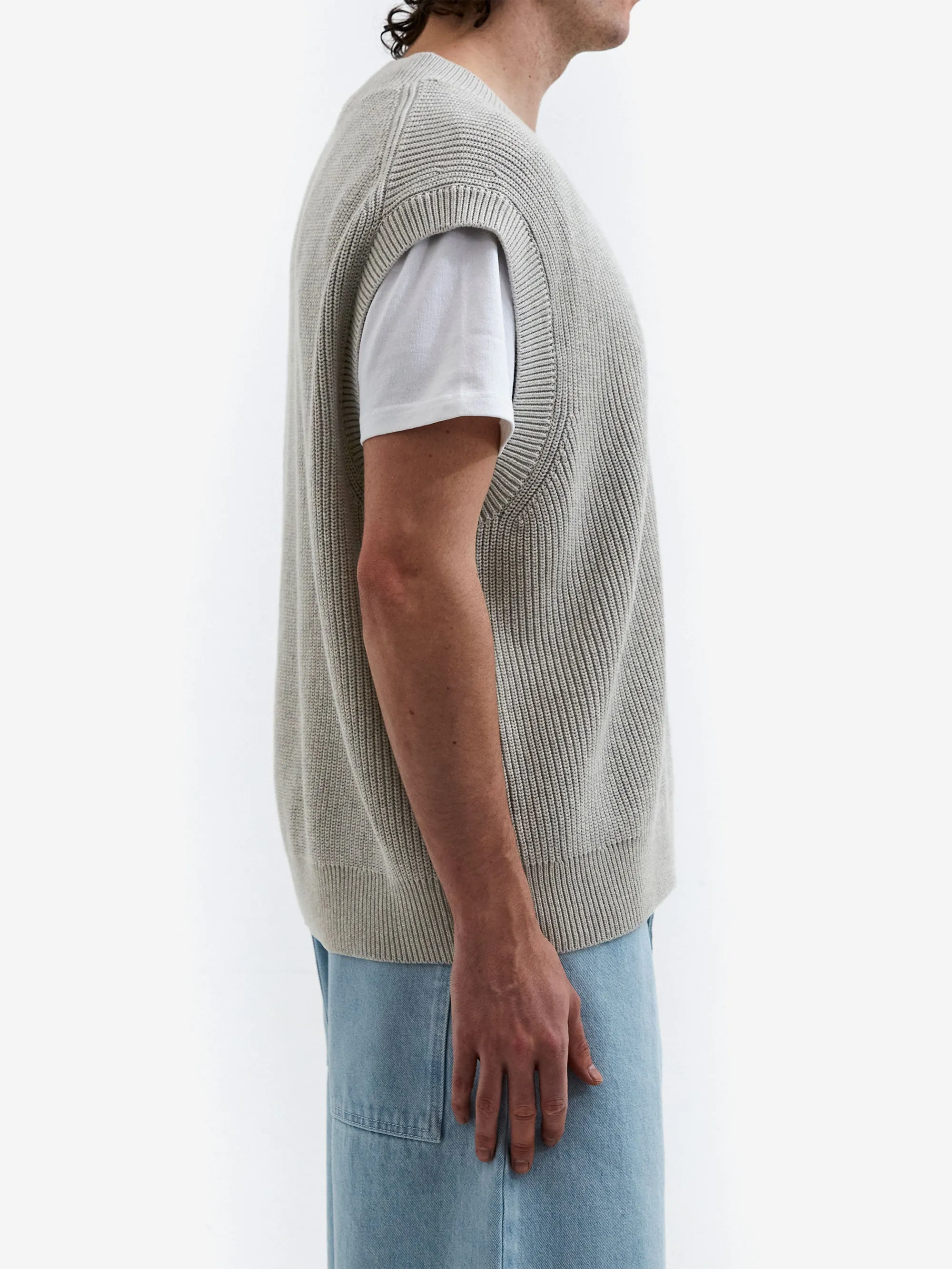 Studio Nicholson Coe 5G Knitted Vest - Grey Marl