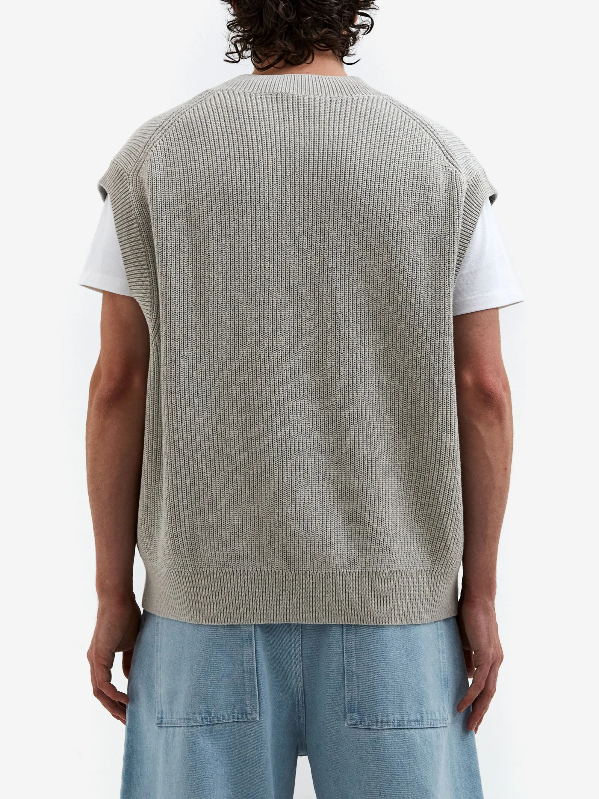 Studio Nicholson Coe 5G Knitted Vest - Grey Marl