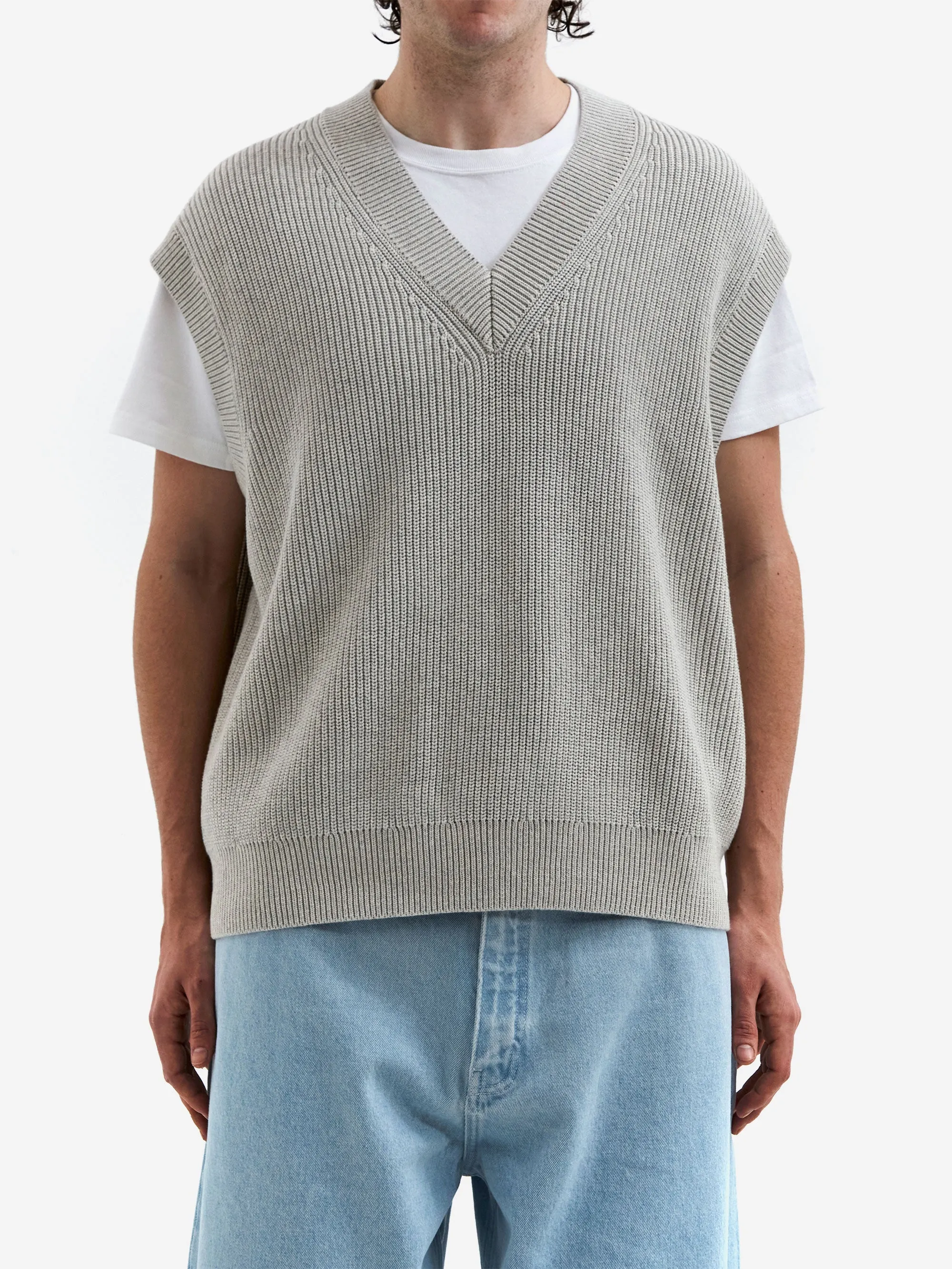 Studio Nicholson Coe 5G Knitted Vest - Grey Marl