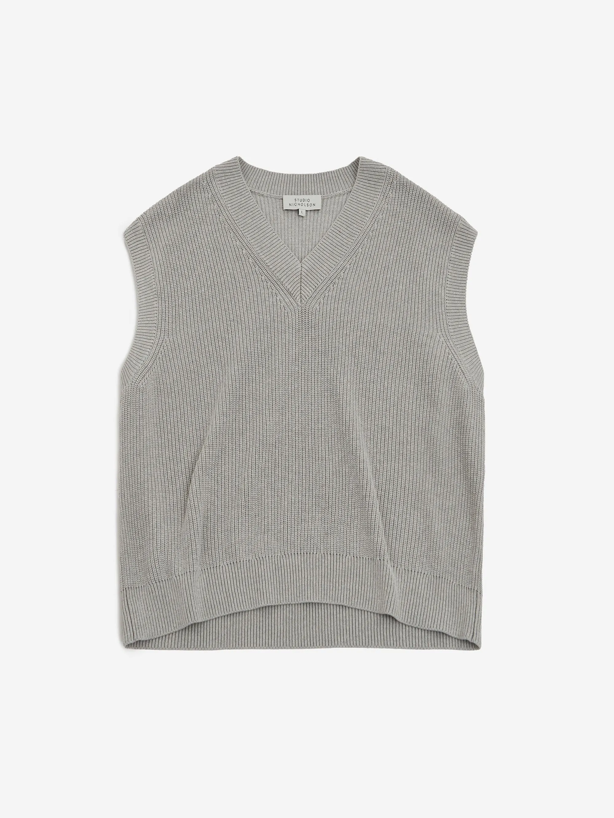 Studio Nicholson Coe 5G Knitted Vest - Grey Marl