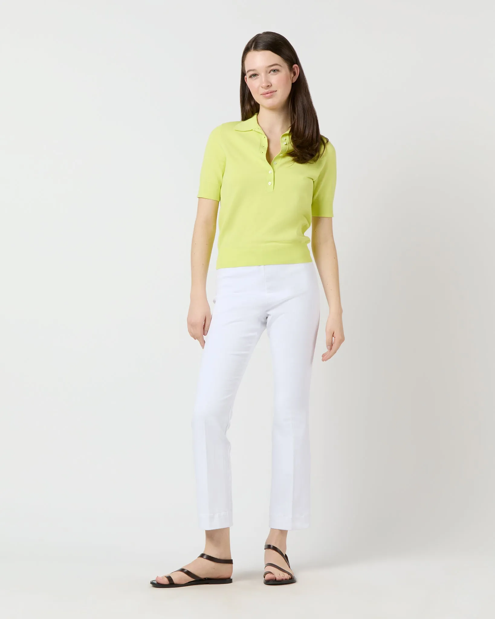 Tasha Polo Sweater in Citron Ice Cotton