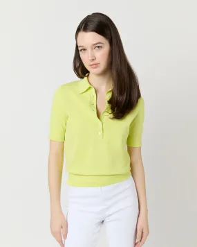 Tasha Polo Sweater in Citron Ice Cotton