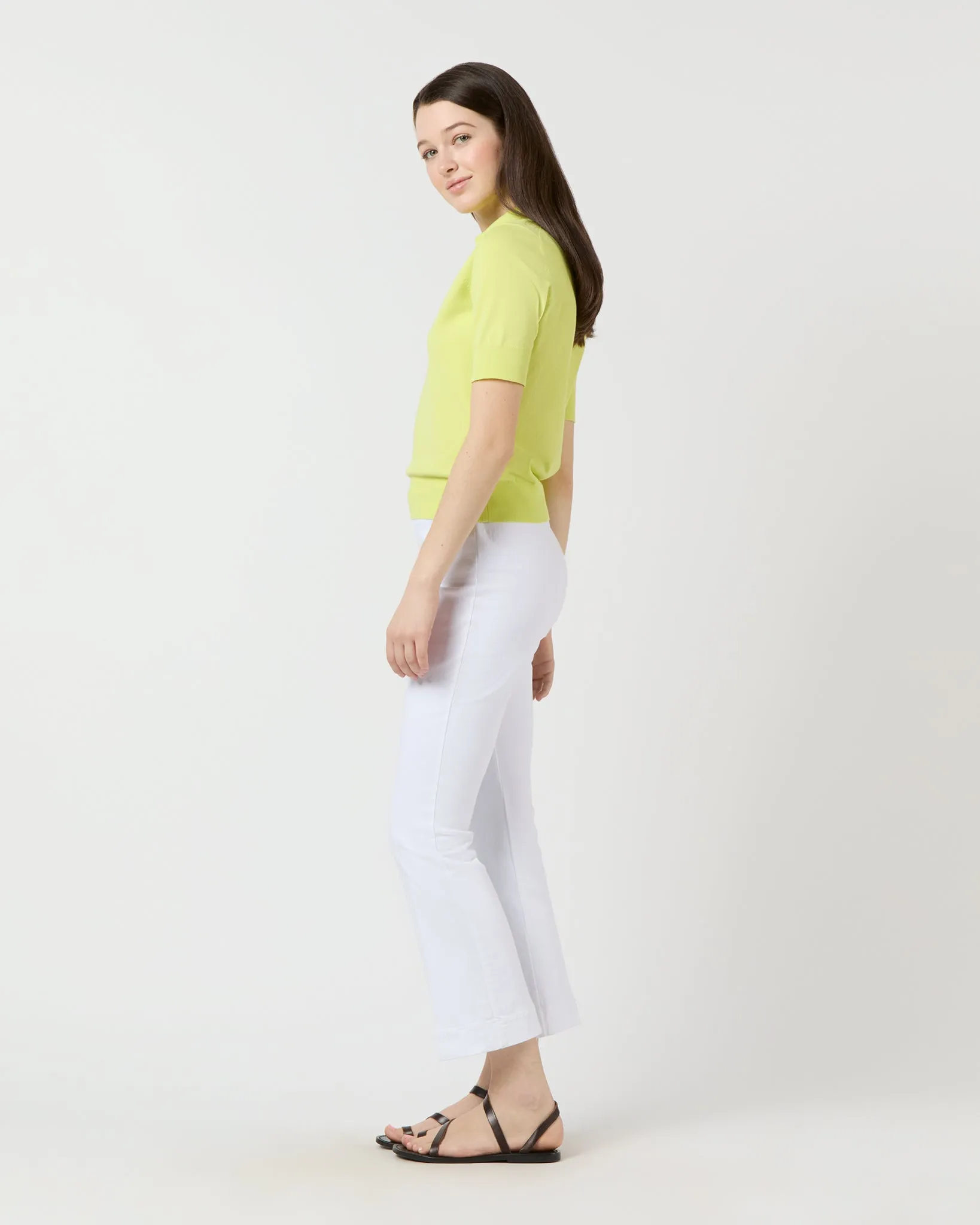 Tasha Polo Sweater in Citron Ice Cotton